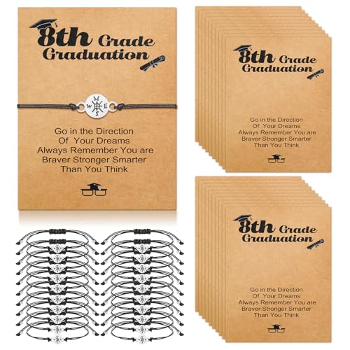 Rtteri 20 Set 2025 8th Grade Graduation Gifts Bracelets Inspirational Compass Bracelet...