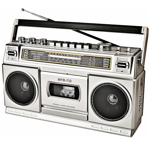 Amazon.co.jp: ラジカセ レトロ 80年代スタイル カセットプレーヤー