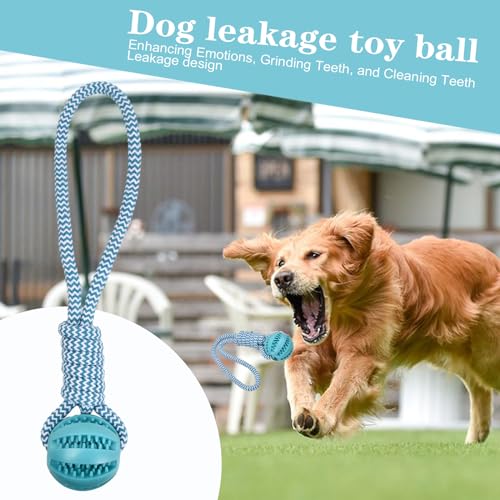 Volumoon Ball on Rope - Indestructible Dog Toy for Throwing & Chewing, 6 cm, blue - Image 4