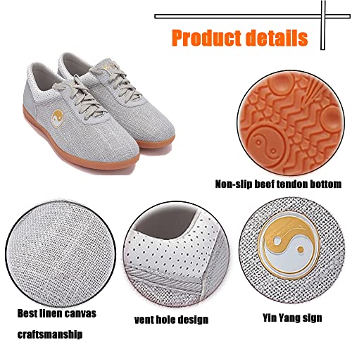 Unisex Martial Art Kung Fu Tai Chi Rubber Shoes,Traditional Kung Fu Tai Chi Wushu Shaolin Qi Gong Beijing Trainer Wing Chun Slipper Sneaker Footwear for Men Women,3