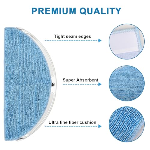 Image of HASTHIP 2Pcs Microfiber Cleaning Cloth Mops for ILIFE A30 Pro Robot Vacuum Cleaner, Replacement Parts Replacement Accessories Reusable Mop Cloths for Wet & Dry Mopping, Cleaning Tools