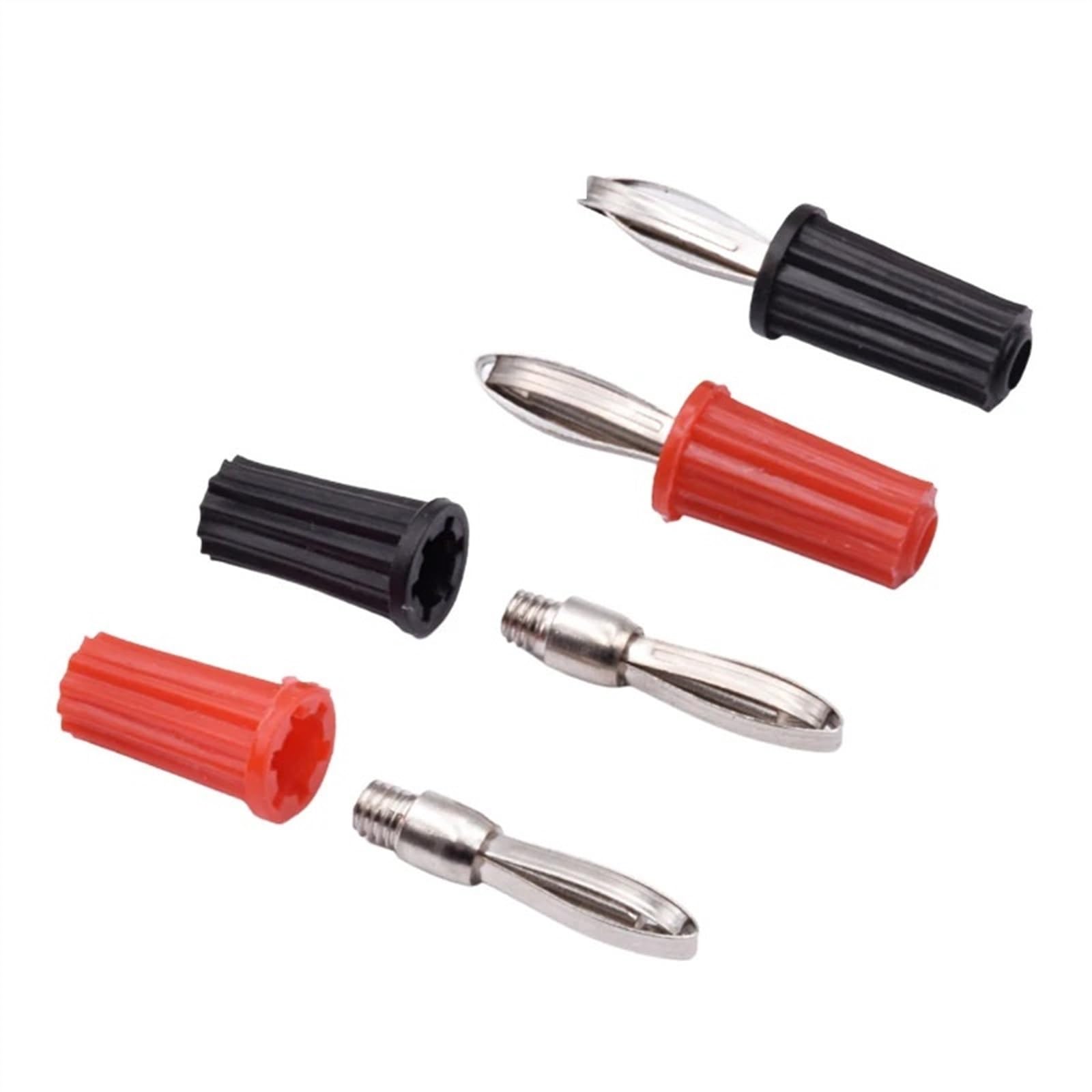 10 szt. 4 mm czerwony czarny męski żeński wtyk bananowy głośnik jack wzmacniacz adapter śruba zacisk łączniki pocztowe złącza wtykowe (kolor: 5 czerwony 5 czarny-01)