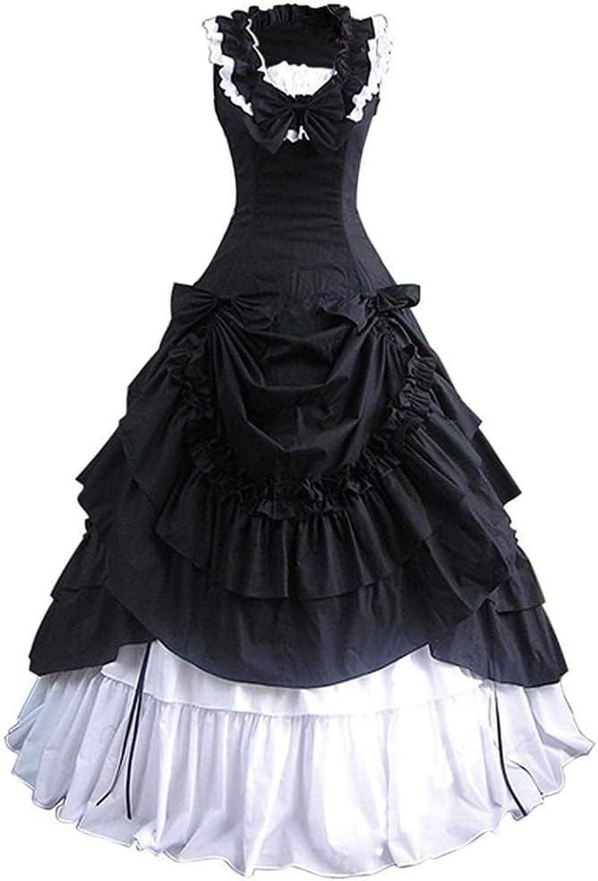 Gothic Victorian Queen Dress Civil War Ball Gown for Women Sleeveless Rococo Edwardian Southern Belle Masquerade Costumes