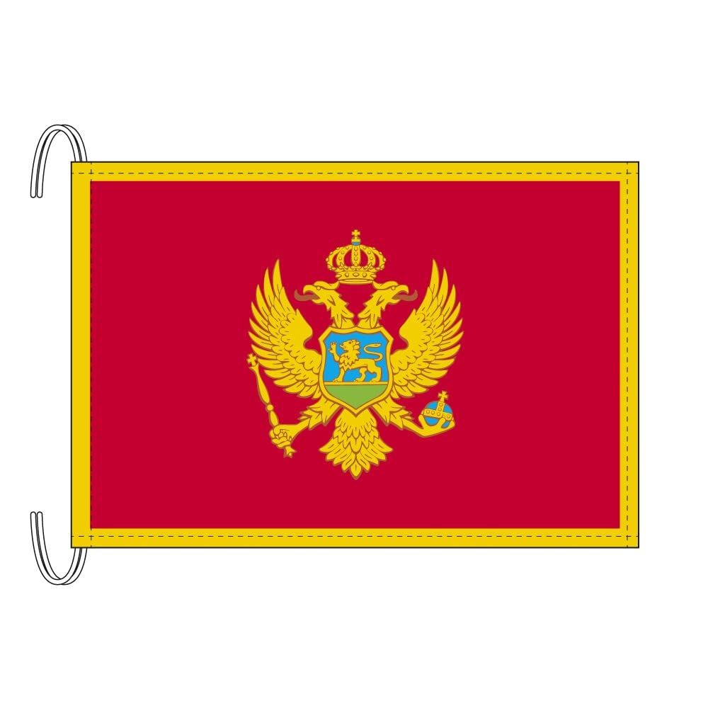 TOSPA モンテネグロ国旗 M判 （34×50ｃｍテトロン製 安心の日本製)