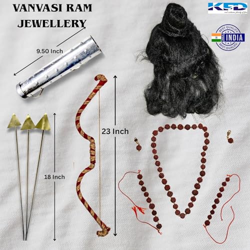 Image of Kaku Fancy Dresses Vanvasi Ram Jewellery For Kids | Ram Costume Accessories With Dhanush For Kids | Ram Fancy Dress Jewellery For Ramleela Play & Stage Shows - Plastic, Multicolor