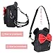 Sunwel Fashion Girls Mini Backpack Purse Mouse Ear Polka-dot Sequin Bow Convertible Backpack to Crossbody Bag for Women (black cotton polkadot bow, W7.5 x H8.7)