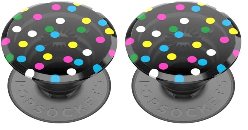 PopSockets Translucent Phone Grip with Expanding Kickstand, PopSockets for Phone, Translucent PopGrip - Black Disco (Pack of 2)