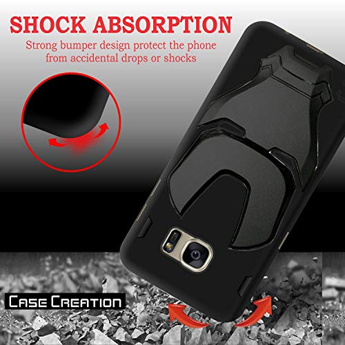 Image of COVERLY Official 3D Touch Feel Trending Real Hero Avenger Logo Mask Soft Rugged Grip Iron Man Super Power Cartoon Movie Silicone Matte Strong Back Cover for Samsung Galaxy S7 Edge 2018 -Black