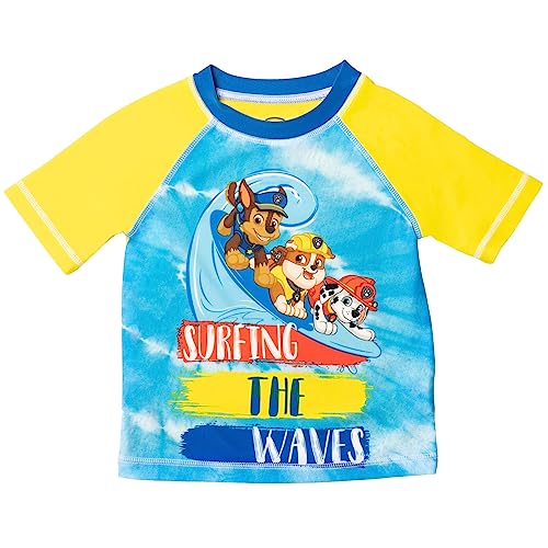 Paw Patrol Chase Marshall Rubble Raglan Swim Rash Guard Swim Trunks Set3