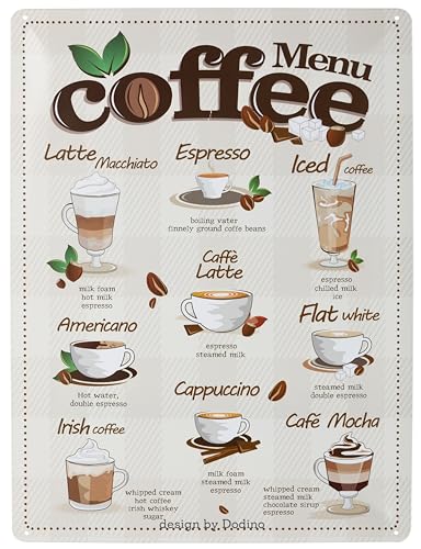 DODINO Blechschild 20x30cm - Retro Küchen Deko & Wanddeko Metall Schild