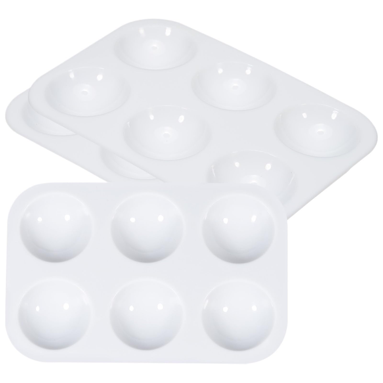 Tavolozza di plastica 3/8 pezzi di tavolozze plastica for pittura bianca, 6 pozzetti rettangolari, tavolozza for acquerelli e olio Per mescolare i colori(12.8x8.6x1cm 6pcs)