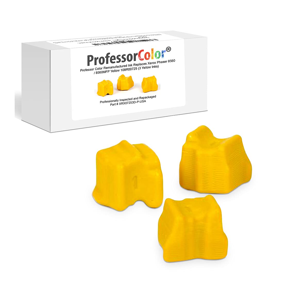 Professor Color Remanufactured Ink for Xerox Phaser 8560 / 8560MFP Replaces Yellow 108R00725 - 3 Inks - (3,400 Pages)