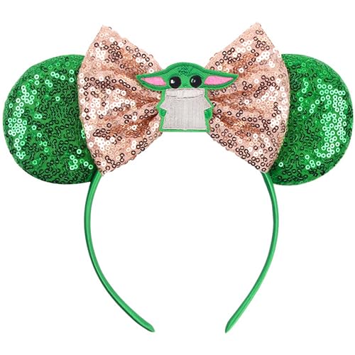MADO Mouse Ears Headband for Women, Kids, and Adults - Green Park Ears Headbands (STWARS-GG-YD)