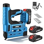 Cordless Brad Nailer, 2 in 1 Cordless Nail Gun & Electric Stapler with 2x2.0Ah Battery and Charger, 1000 Nails & 1000 Staples, 18 Gauge Nail Gun Battery Powered for Home Improvement, Woodworking, DIY