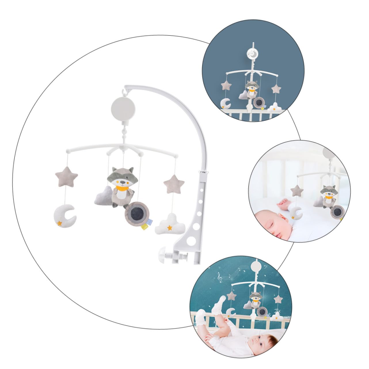 Carillon Musicale Rotante per Culla, Ornamento Cameretta | Plastica, Accessorio Appeso per Lettino, Regalo per Compleanno o Shower, per Ragazzo Ragazza