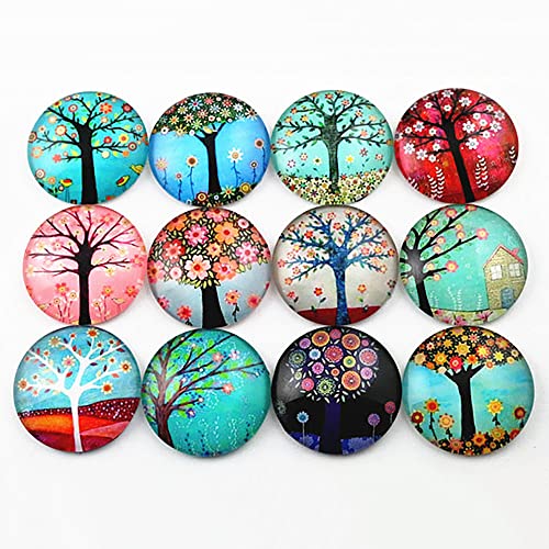 10pcs 25mm 16style Mixed Handmade Glass Cabochons Pattern Domed Jewelry Accessories Supplies - (Color: D6-33)