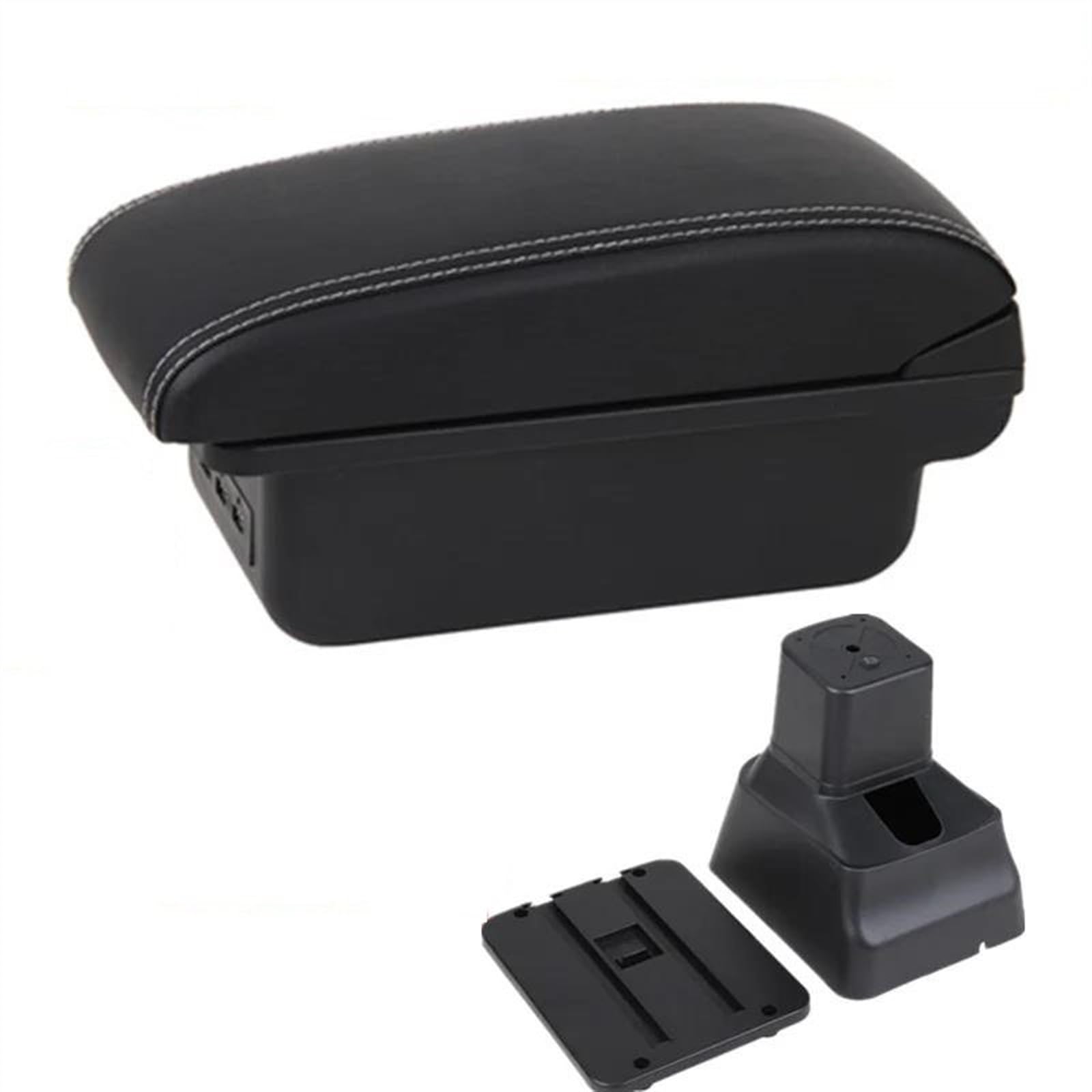 NOHEEU Car Armrest Box Storage Interior Dedicated Retrofit Accessories For Kicks 2016-2024(B3 white line 3USB)