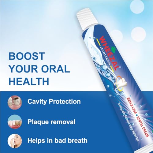 Image of WHEEZAL Hekla Lava Dental Cream (Tooth Paste) (100g) (PACK OF 3), Freshening