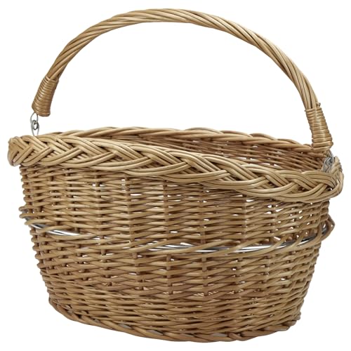 KLICKfix Farradtasche Weidenkorb Lenkerkorb, Beige, 30 x 40 x 31 cm