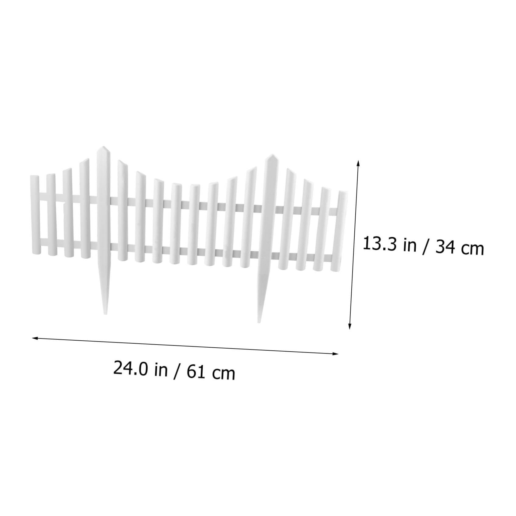 - Set di 5 recinzioni per aiuole, in plastica, Effetto Legno, Colore: Bianco