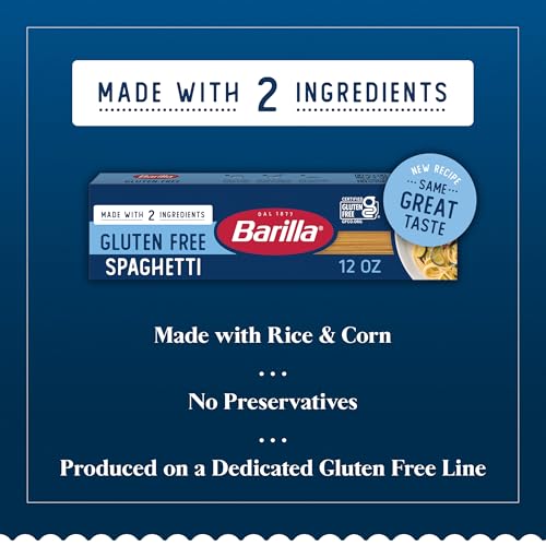 Image of BARILLA Gluten Free Spaghetti Pasta, 12 Ounce - Non-GMO Gluten Free Pasta Made with 2 Ingredients