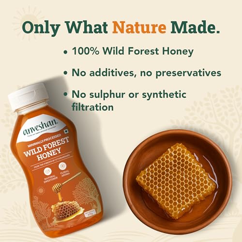 Image of Anveshan WILD FOREST HONEY (SQUEEZY) - 275g | Minimally Processed | Easy to Use| 100% Pure and Natural| Raw, Unprocessed & Unpasteurized Honey | Good for Heart Health (Pack of 2)