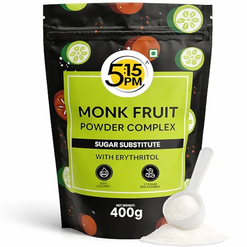Image of 5:15PM MonkFruit Powder Complex with Erythritol 400g Pouch | Monk Fruit Powder Complex I MonkFruit I Monk Fruit For Cooking & Baking