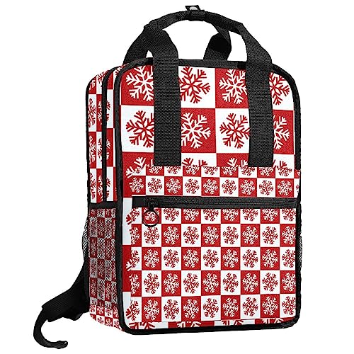 Sac à dos garçons motif flocon rouge 35cm réglable pour ranger les cahiers