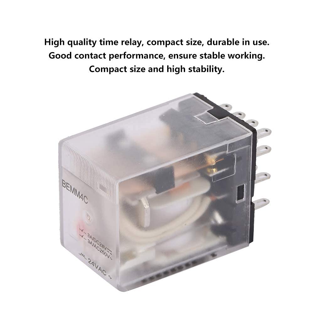 BEMM4C Mini relé electromagnético de 14 pines 5A, relé intermedio (24 V CA)