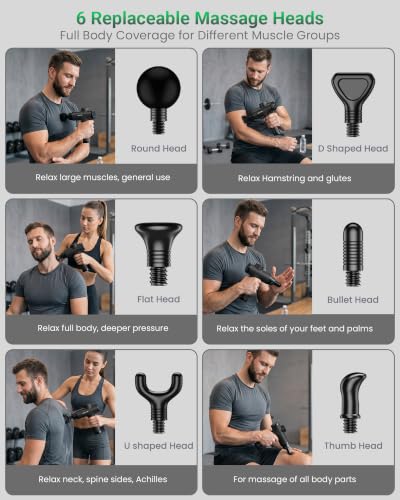 Massage Gun, Deep Tissue Percussion Massager 30 Speeds for Pain Relief