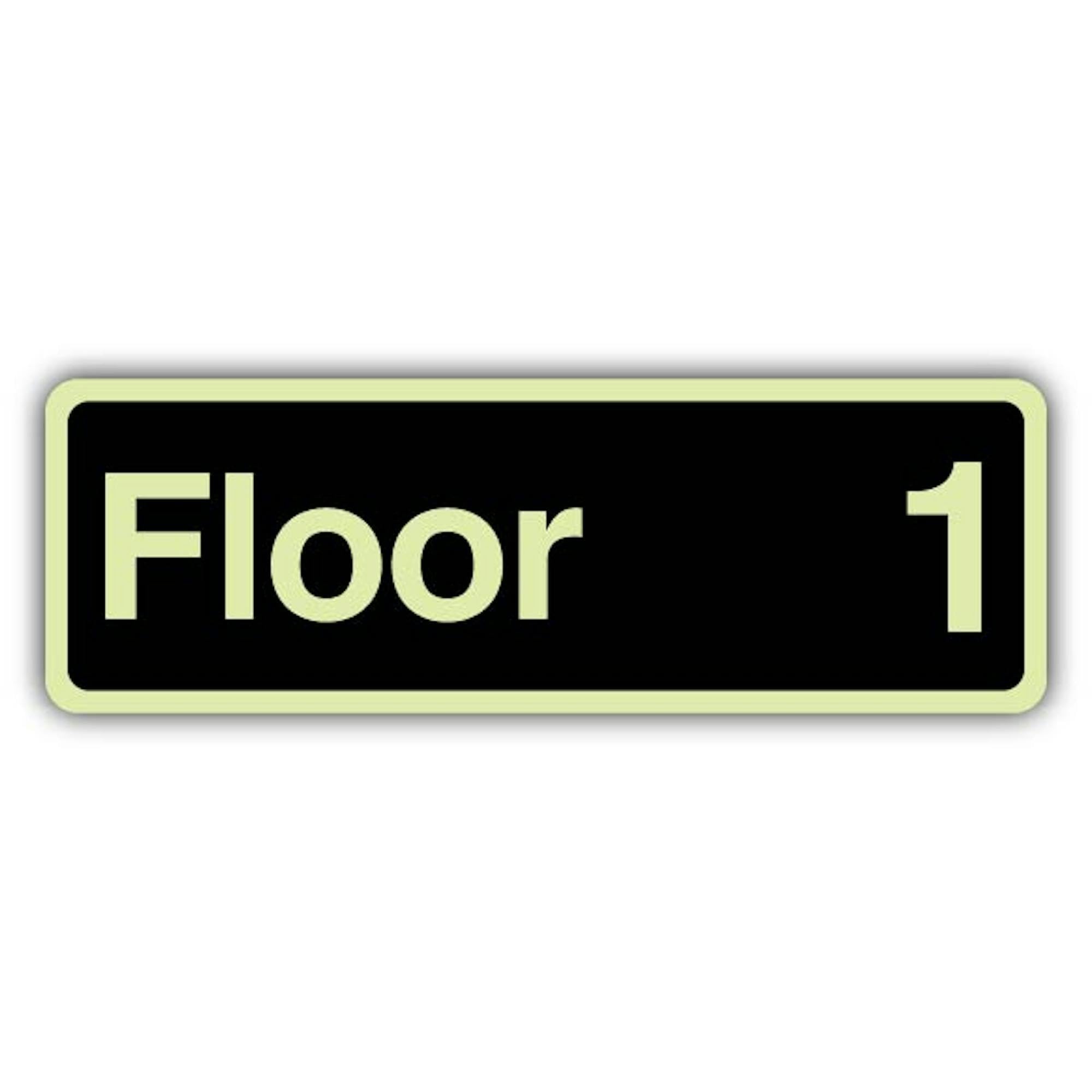 V Safety Floor 1 Sign – 750 x 250 mm – Double Glow rigido – nero