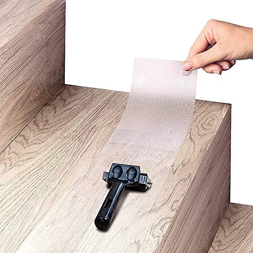 滑り止めテープ 階段 滑り止め 転倒 スリップ防止 屋内 浴槽 剥がせる 透明 ペット 犬 階段マット ゴム PEVA製 防水 10×80cm 15枚 ローラー付き