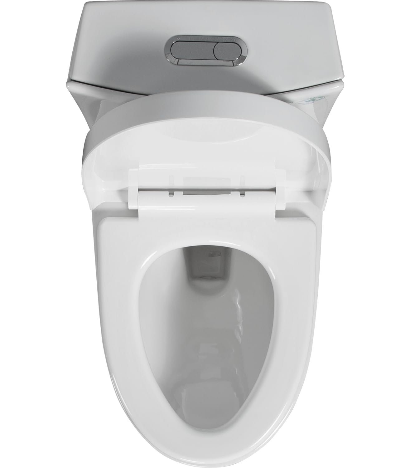 WoodHW 1.1/1.6 GPF Dual Flush Sleek One-Piece Toilet, Elongated Bowl with Soft Close Seat, Glossy White,Water-Saving MAP 1000g, Comfort Chair Seat ADA Height