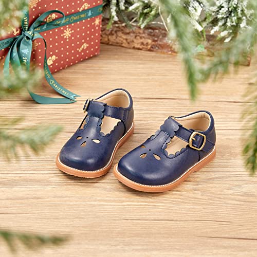 Image of GINFIVE Toddler Girls Dress Shoes Little Kids Flats School Mary Janes Shoes