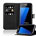 Produktbild Cadorabo Hülle kompatibel mit Samsung Galaxy S7 Edge Handyhülle aus Kunst Leder Flip Klappbare Stoßfeste Magnetische [Standfunktion] [Kartenfächern] Cover Hülle für Galaxy S7 Edge Tasche in Schwarz