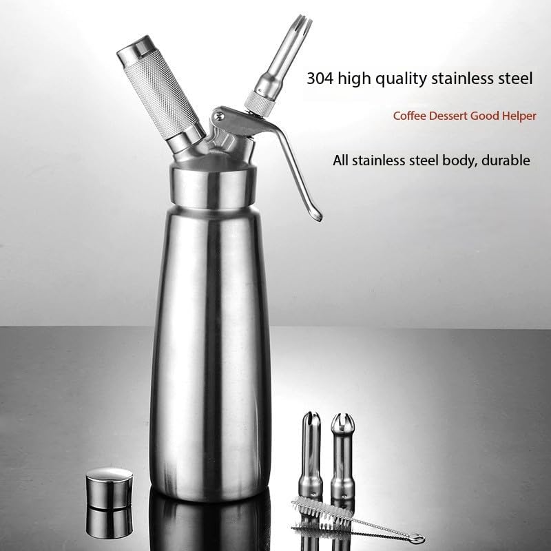 304 Premium Stainless Steel Cream Whipper & Foamer - The Perfect Companion for Coffee & Desserts (34oz SDT)