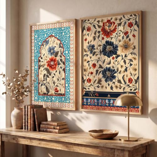 Image of Kotart Indian Art Traditional Floral Paintings for Living Room | Painting for Wall Decoration| Framed Wall Painting for Home Room Bedroom Office Wall Decor| Wall Poster With frames (Art 3, (10x13 inch), Framed)