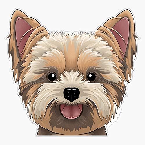 Peeking Yorkie Vinyl Waterproof Sticker Decal Car Laptop Wall Window Bumper Sticker 5"