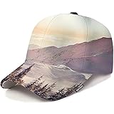 Swono Snow Mountain Baseball Cap,Eautiful Nature Scene with Snow Mountain and Forest Adjustable Snap