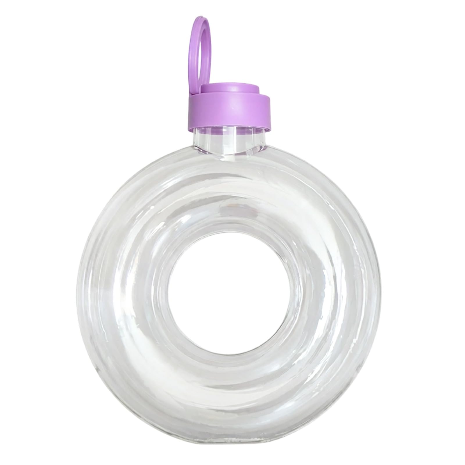 Kaeltsyn Innovative See Through Doughnuts Water Bottle Easy to Carry Beverage Container for Joggings Cycling and School Hand Carry Drink Container