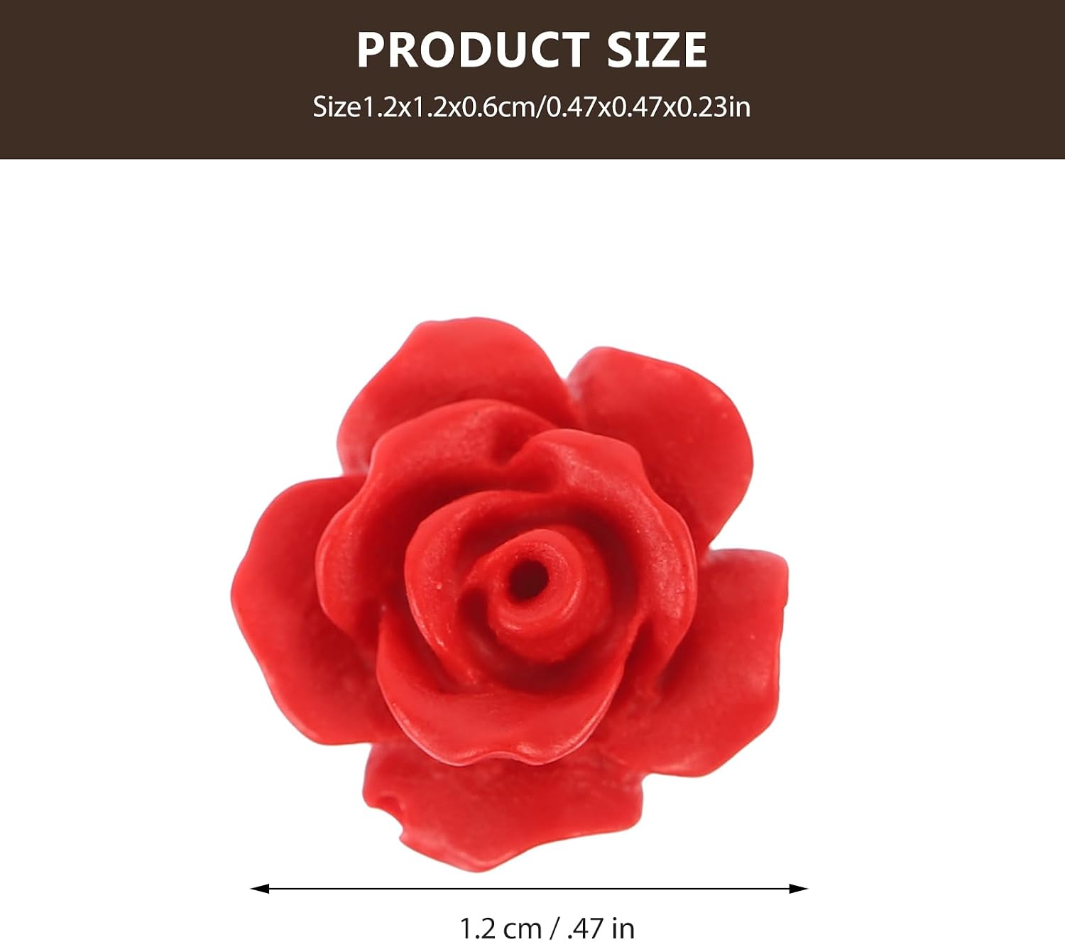 50pcs Red Rose Beads Detailed Carved Flower Loose Charm Beads Jewelry Making Accessories for DIY Necklace Bracelet Crafts Supplies