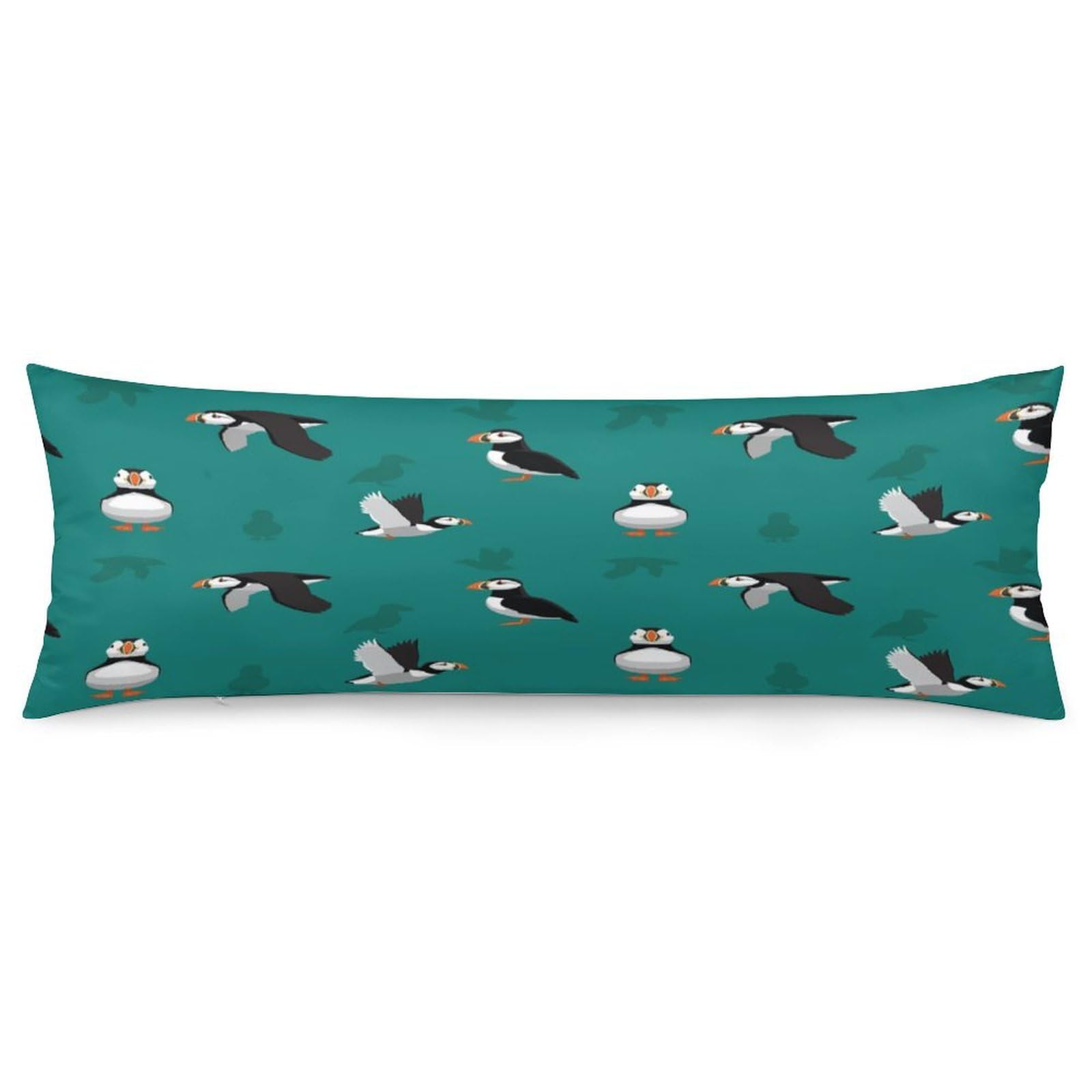 Atlantic Puffines Pattern Throw Pillow Case Long Body Pillow Cover Pillowcase Fashion Accessories Home Decor