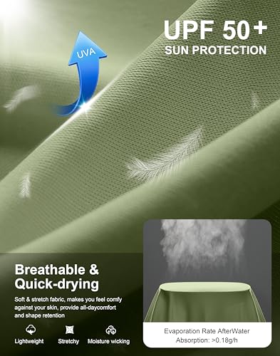Image of Men's Sun Protection Hoodie Shirts Long Sleeve UPF 50+ Swim Shirts for Men Rash Guard Fishing Shirt Quick Dry