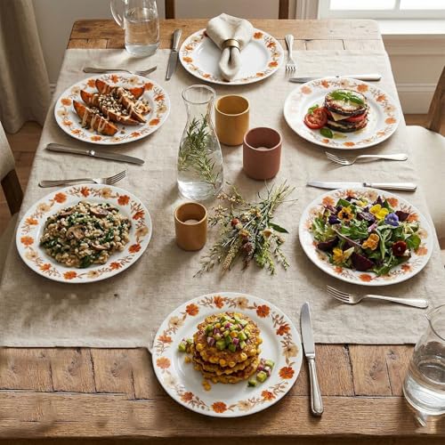 Image of Melamine Quarter Plates | Round Half Plate Serving Set| Break Resistant | Plates for Snacks, Lunch, Dinner | Plates for Home, Office, Restaurant | Set of 6 | 7 Inch's (Marie Gold)
