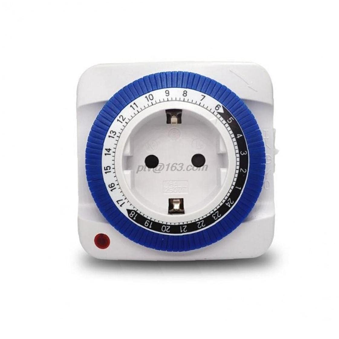 Ruluti White 24 Hour Segment Timer Switch Compact Energy Saver Plug-In Timer Socket Set 230V Plug With Programmable Time Controller