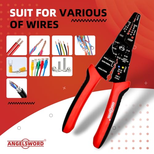 ANGELSWORD 8 inch Wire Stripper, Cable Stripper, Crimping Pliers, Wire Cutter, Wire Crimper, Multi-Function Hand Tool - Image 6