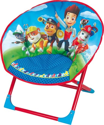 Fun House | Siège Lune Pliable pour Enfant Pat Patrouille Bleu | H47 x L54 x P45 cm | Licence Officielle | Chaise Pliante Intérieur Extérieur | Idée Cadeau Été...