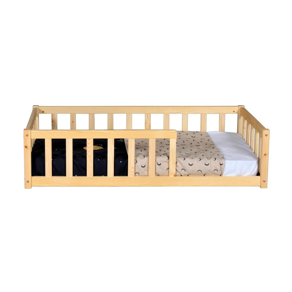 WEBER INDUSTRIES Cama Nino 70 x 140 + 1 somier + barrera/natural