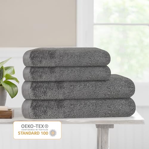 Olivia Rocco 4 Piece Regal Towel Bale Set with 2 Large Bath & 2 Hand Towels Ultra Soft Quick Drying Highly Absorbent 100% Cotton Bathroom Sets, Grey - Cosy Home Interiors Olivia Rocco 4 Piece Regal Towel Bale Set with 2 Large Bath & 2 Hand Towels Ultra Soft Quick Drying Highly Absorbent 100% Cotton Bathroom Sets, Grey - Image 5