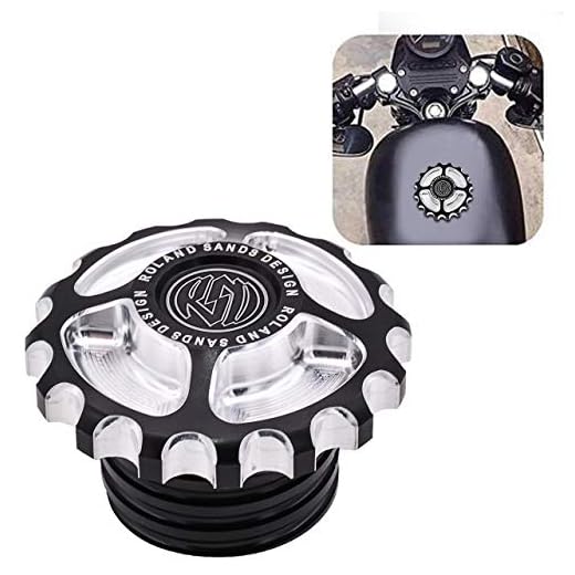 NATGIC Tapón de Gas para depósito de Combustible de Descarga ventilada con Tapa de Rosca Negra para Harley Davidson (1982-2010), 1 Unidad (NO.3)